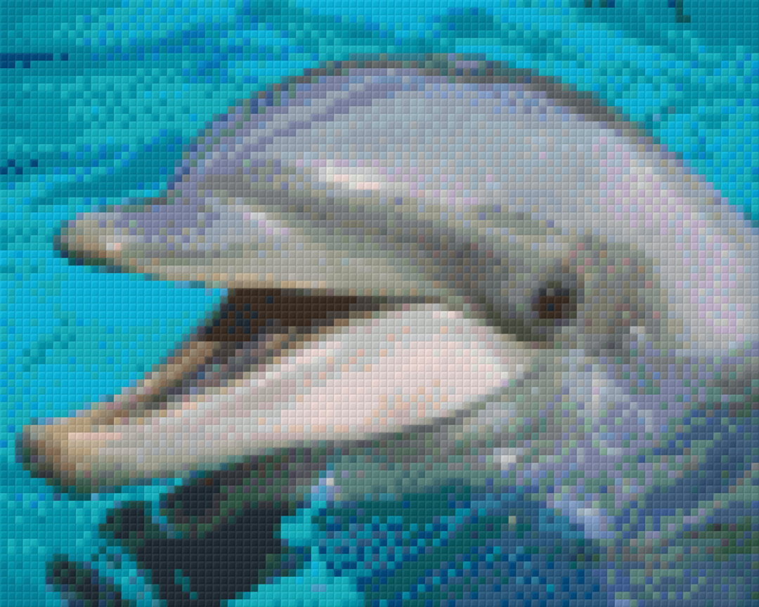 Laughing Dolphin Four [4] Baseplate PixelHobby Mini-mosaic Art Kit image 0